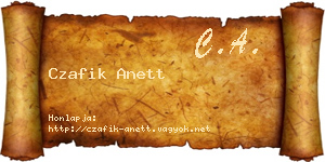 Czafik Anett névjegykártya